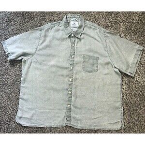 28 Palms Men's 100% Linen Short Sleeve Shirt - XXL - Gray